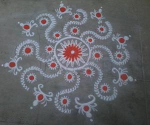 Rangoli: Orange delight kolam